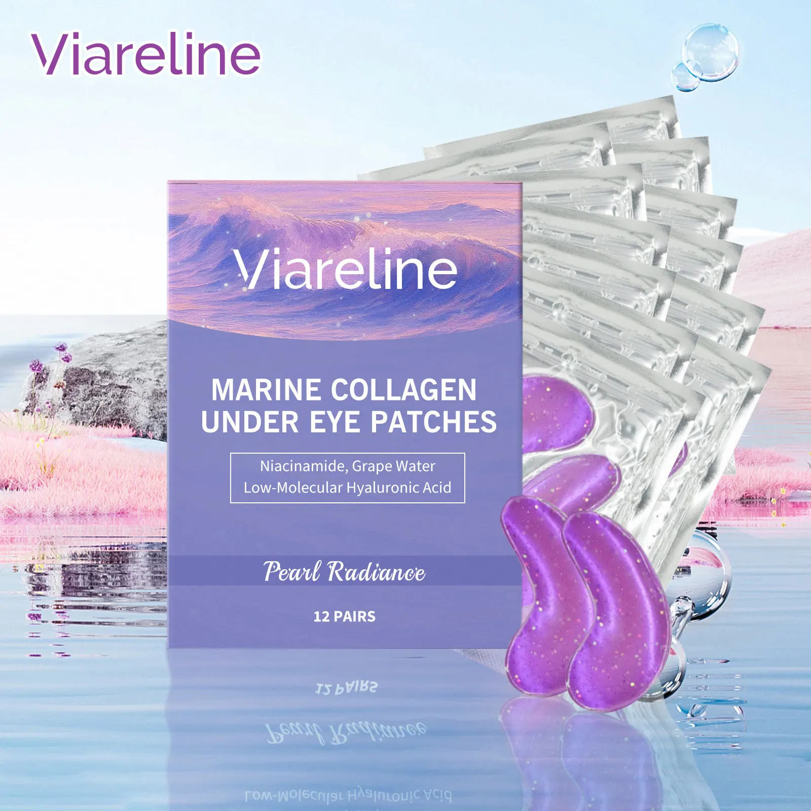 

Collagen Eye Mask Eliminate Dark Circles Anti Eye Bags Reduce Eye Fine Lines Nourishing Firming Lifting Nicotinamide Eye Patches
