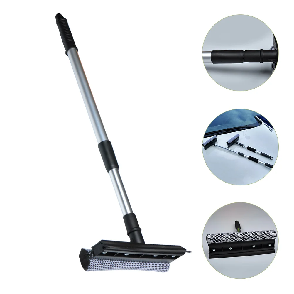 

Stainless Steel Glass Wiper Squeegee Windshield Cleaning Tool Telescopic Extendable Handle Dual Side Squeegee Car Window Bath