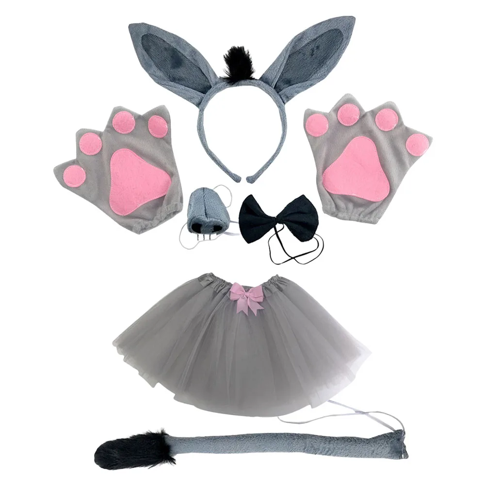 

1 Set Donkey Costume Set Durable Skin-Friendly Fabric Animal Cosplay Props For Birthday Party Stage Performance Stuffed Animals