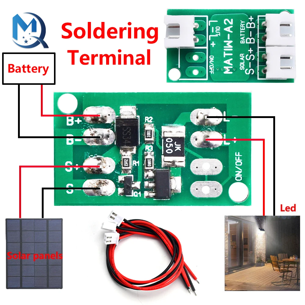 Automatic Solar Night Light LED Courtyard Garden Lamp Control Switch Delay Relay Module Power-on/off Panel Battery Charger Board