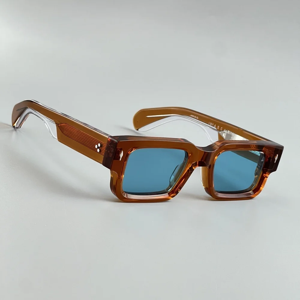 

ASCARI Retro 8mm Acetate Square Sunglasses UV400 Small Face Fit Stylish Handmade Designer Eyewear for Men