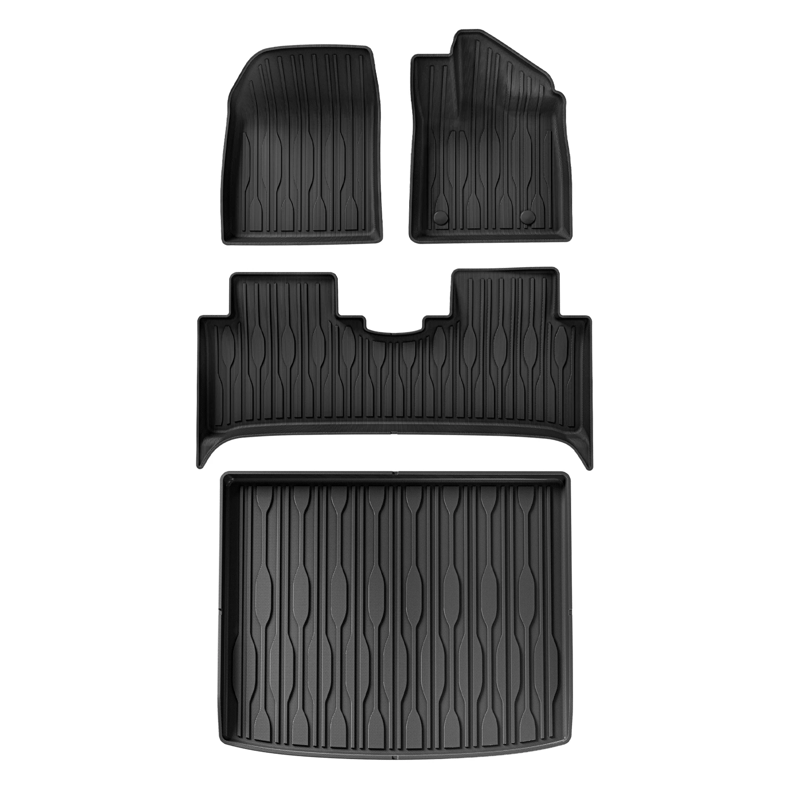 

for BYD ATTO3 ATTO 3 YUAN PLUS Car Floor Mats Trunk Pad TPE 3D Foot Mat Odorless Tray Set BLACK