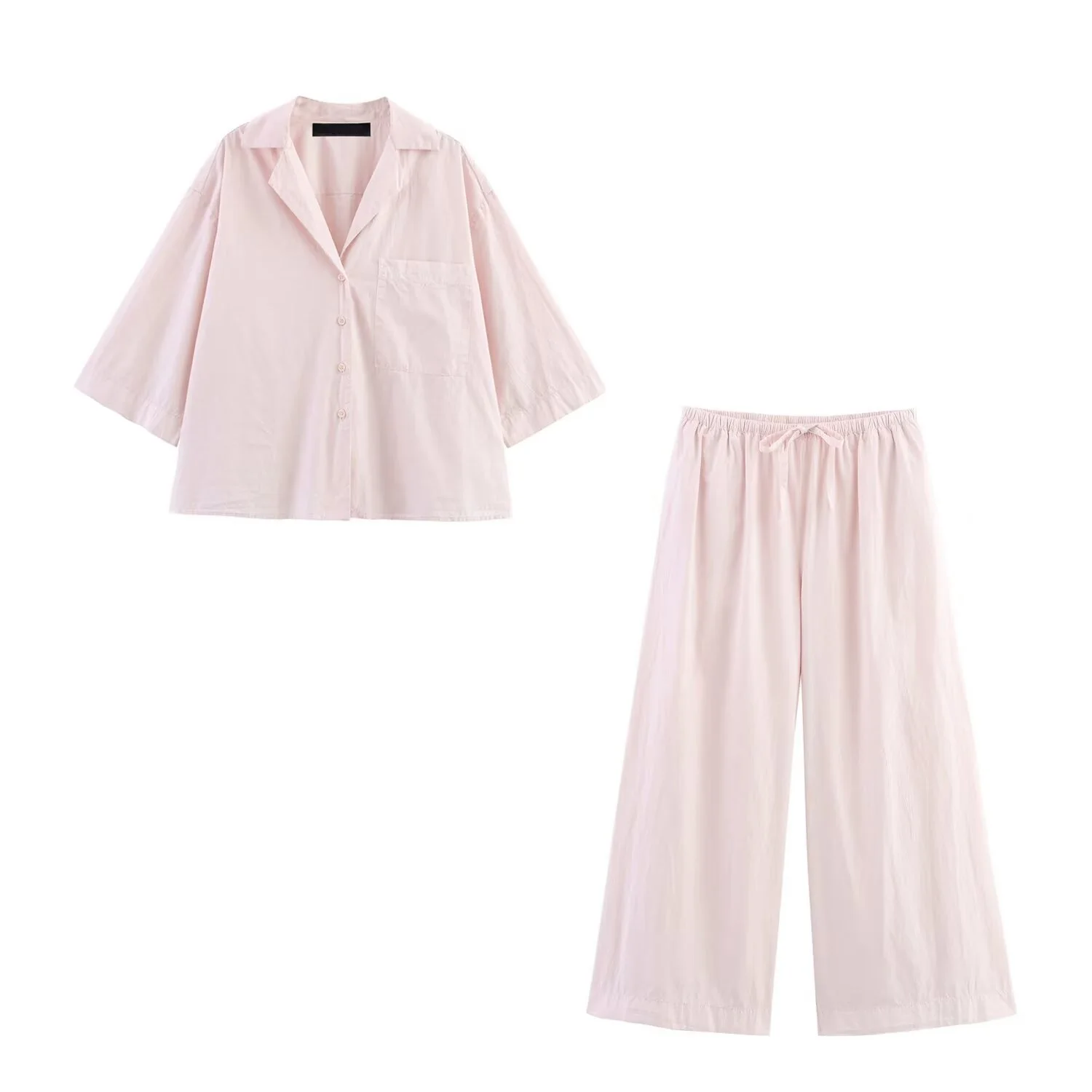 

Pink Shirt For Women Casual Loose Pockets Short Sleeve Single Breasted Shirts Female 2025 New Summer Office Lady Chic Blouse