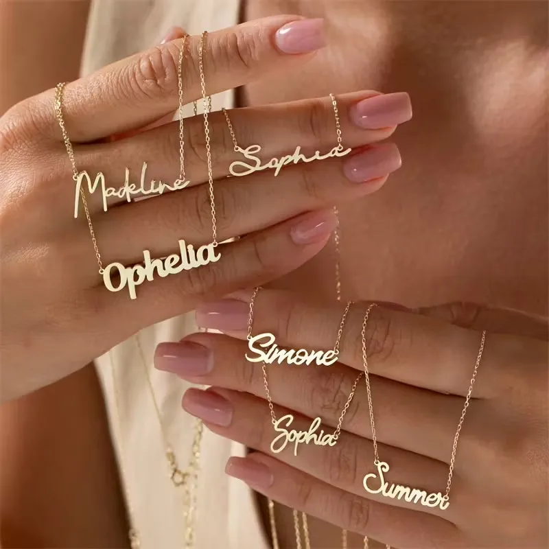 Personalized Name Necklace Custom Name & Initials - Vintage Letter Choker with Your Own Name/Initials - Women's Jewelry Gift