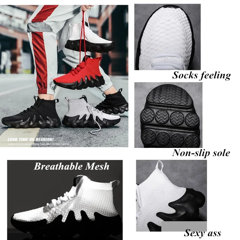 Fashion Sneakers Loafers Breathable Shoes Comfortable Sneakers Heighten Shoes Men Lightweight Walking Shoes Brand Mens High Top