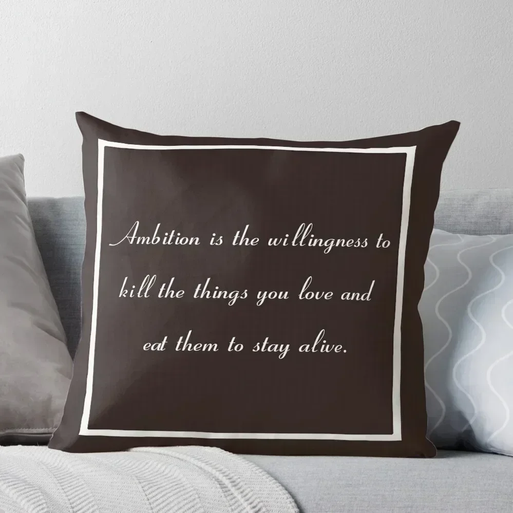 30 Rock Inspired Brown TV Show Jack Donaghy Quote, Ambition Throw Pillow Sofa Cushions Cover christmas cushions covers pillow