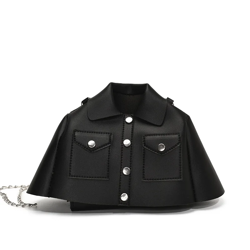 

Уникальная сумка-кроссбоди в форме рубашки для женщин, из искусственной кожи, с цепочкой и кнопкой, модный клатч для вечеринок и повседневной носки.