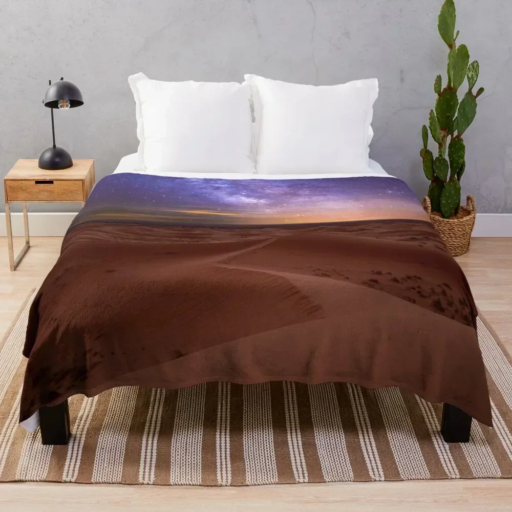 Sahara desert near Merzouga, Morocco at night Throw Blanket Furrys Bed covers Decorative Sofa Decorative Beds Blankets