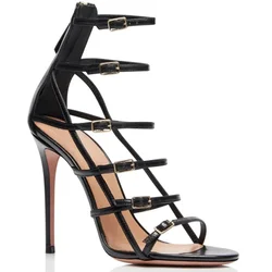 【Measure Your Feet Length Before Order】Gladiator Luxry Designer Women High Heel Sandals Sexy Strappy Dress Lady Shoes 8-I-SL-6