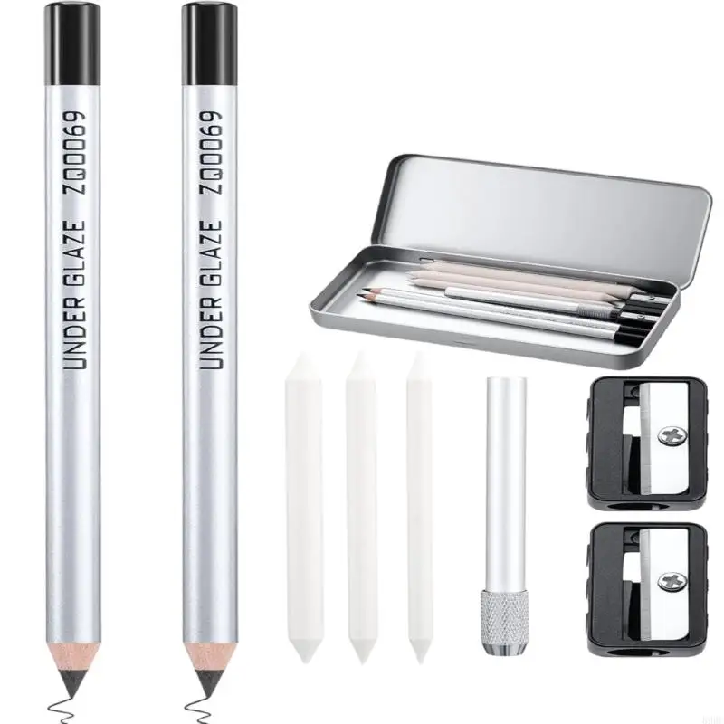 Pencil Extension Tool With Sharpener Underglaze Pottery Pen For Decorating Under Pottery Bisque Ware 896C