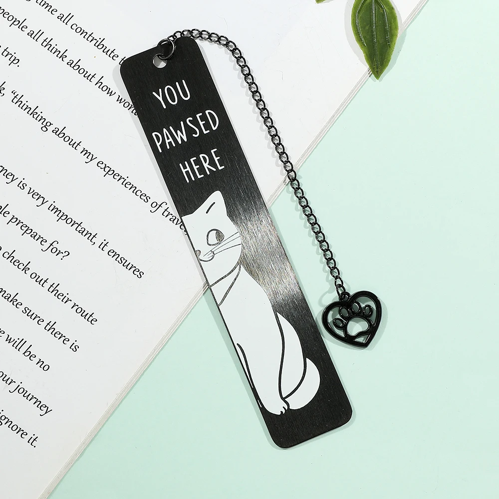 Cute Cat Bookmarks Metal Black Bookmarks Reading Marks Book Lovers Collections School Supplies Gifts for Friends and Teachers