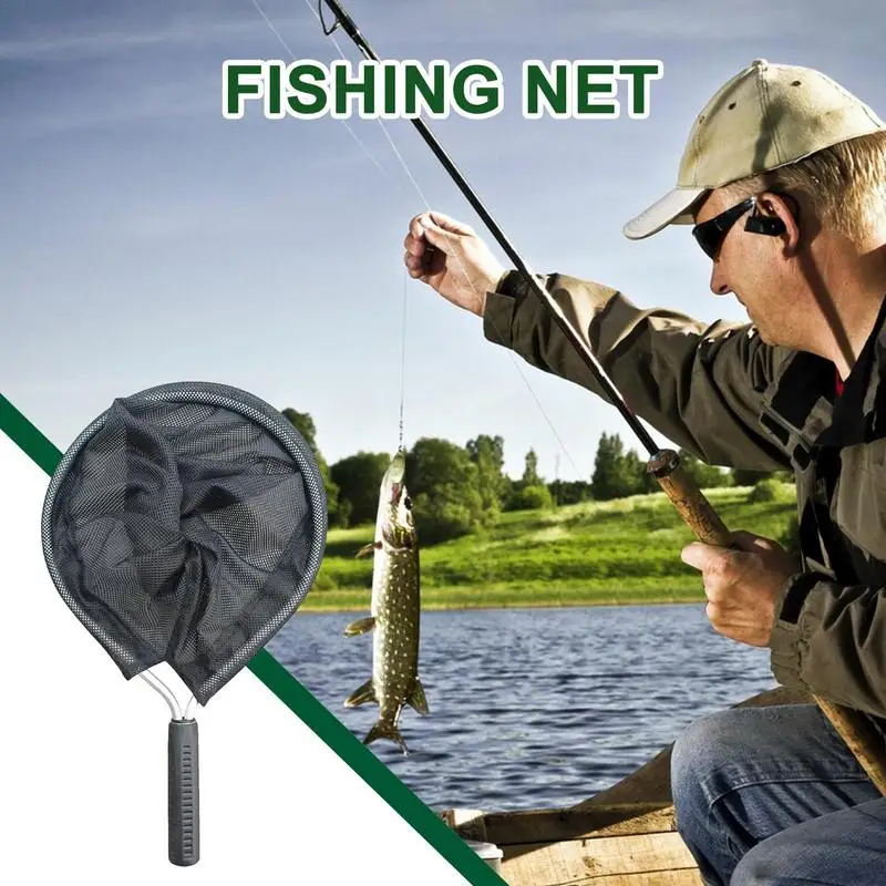 Bass Fishing Net Fishing Landing Net Portable & Compact Wear-Resistant Fish-friendly Mesh Catfish Net For Women Men Kids