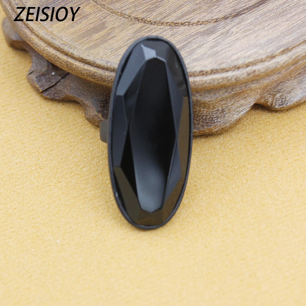 Z Bohemian Black Stone Joint Ring for Women and Men Charm Drop Oil Large Joint Ring Gothic Jewelry Accessories