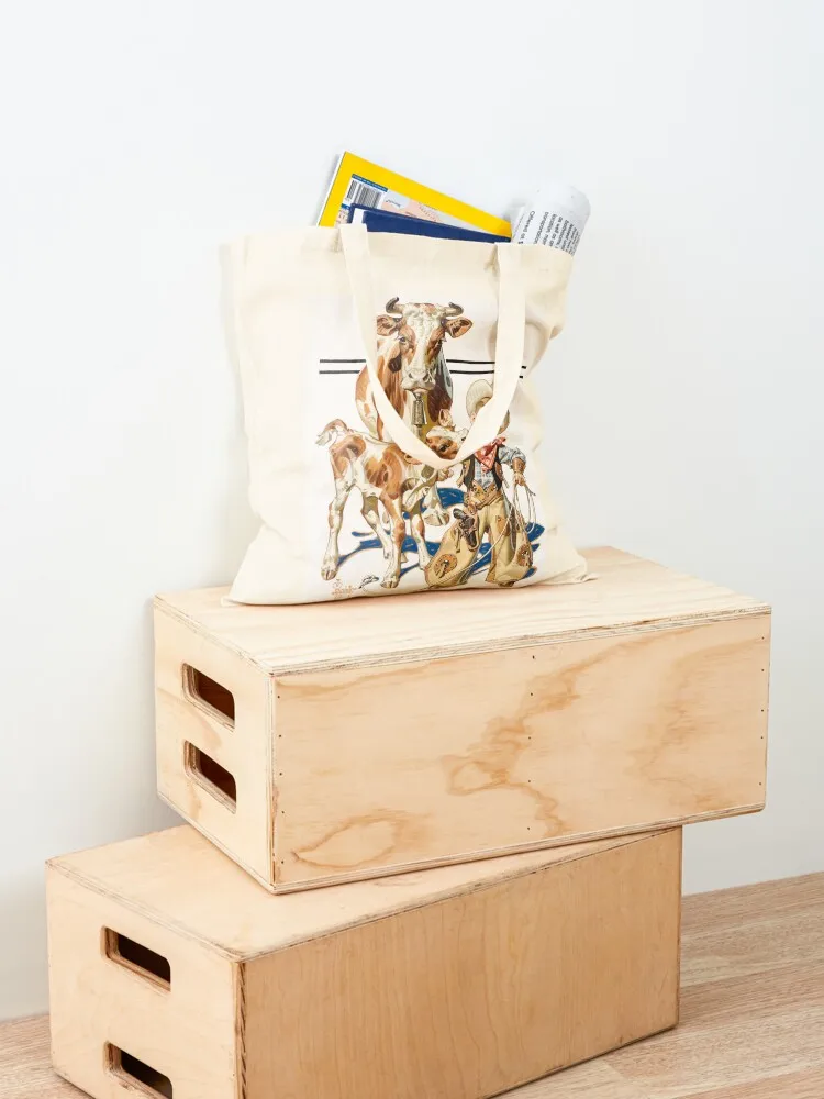 ليتل كاوبوي 1938، جوزيف كريستيان لينديكر حمل حقيبة حمل الحقائب الجمالية المرأة حقيبة أكياس القماش #4