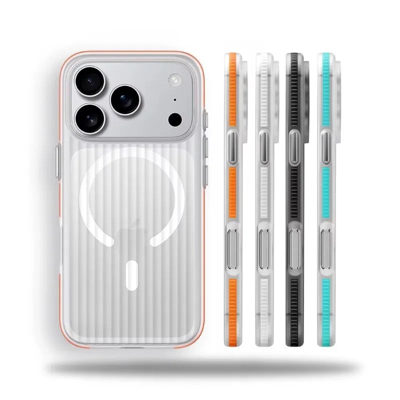 حافظة مغناطيسية فاخرة بنمط مموج غير قابلة للانزلاق لهاتف آيفون 17 برو ماكس 16 15 14 13 12 لغطاء الشحن اللاسلكي Magsafe #1