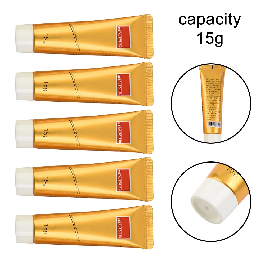 Crema pulidora de metales, crema de limpieza multifuncional, eliminador de óxido, cerámica, madera, accesorios de herramientas de aire eléctricas para el hogar, 5 uds., 15g