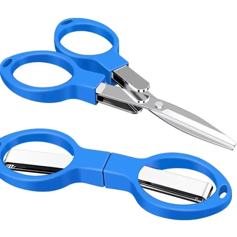 Aço inoxidável Folding Scissors, Student Learning Tools, Mini Material Escolar, Micro Pesca Scissor, Pacote de Varejo, 50Pcs