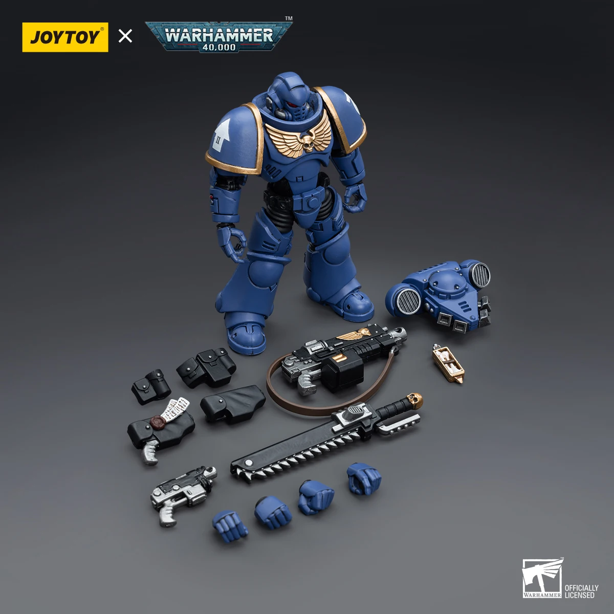 JOYTOY Warhammer 40K Actionfigur Ultramarines Intercessor 1/18 Anime Militärmodell Spielzeug