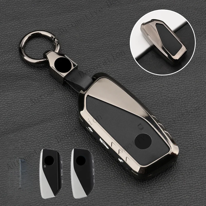 Z+ Zinc Alloy Leather Car Key Fob Case Cover For BMW 7 Series G07 XM I7 X7 IX 2023