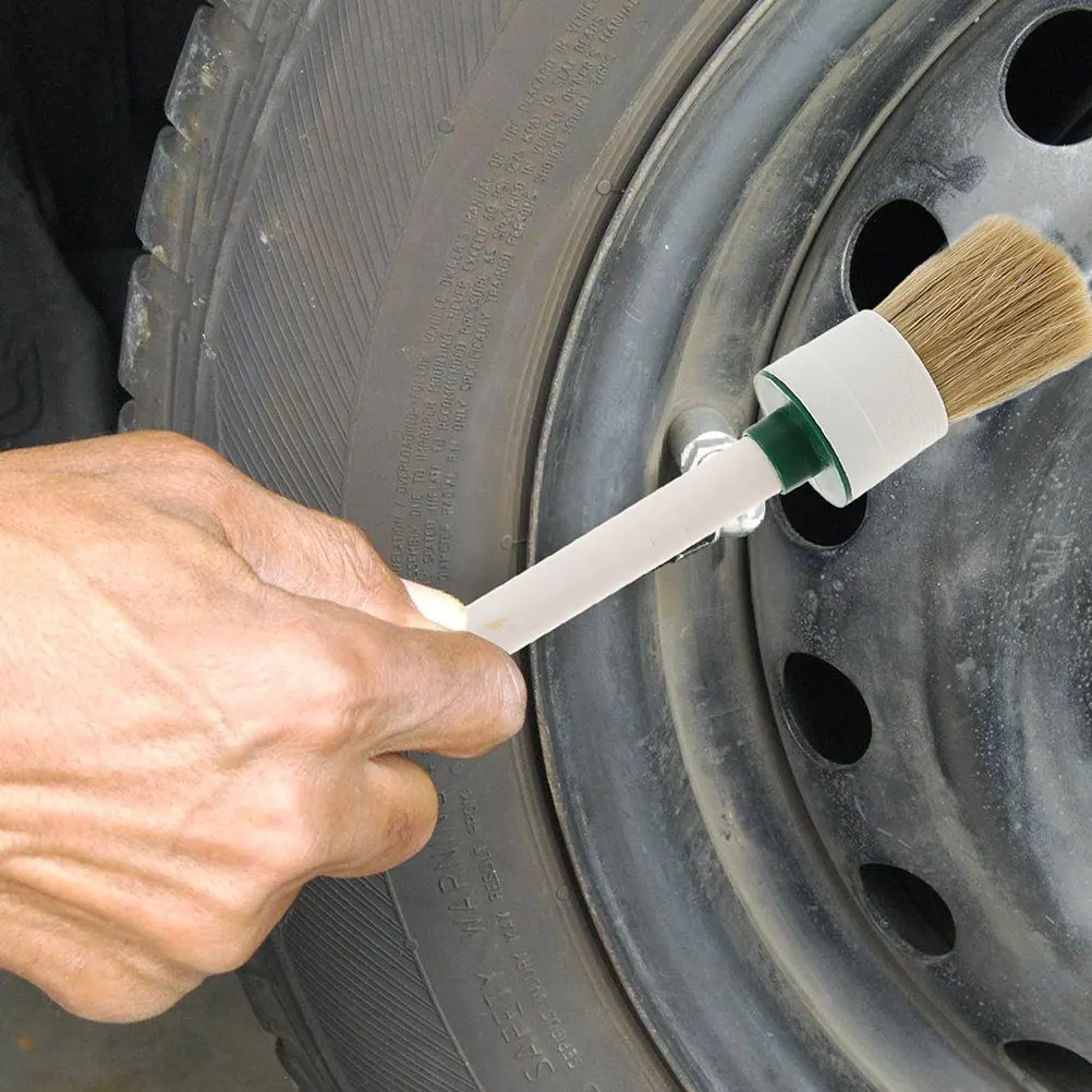 

Round Head Brush Tire Dressing Applicator Car Detailing Soft Roller Long Lasting Bristles High Efficiency Lubrication