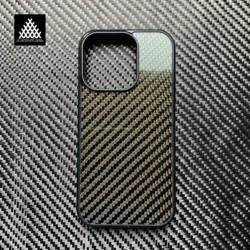 Gold Woven Magnetic Carbon Fiber Phone Case for iPhone 17 Air 16 15 14 13 12 11 Pro Max Wireless Charging Cover with Magsafe