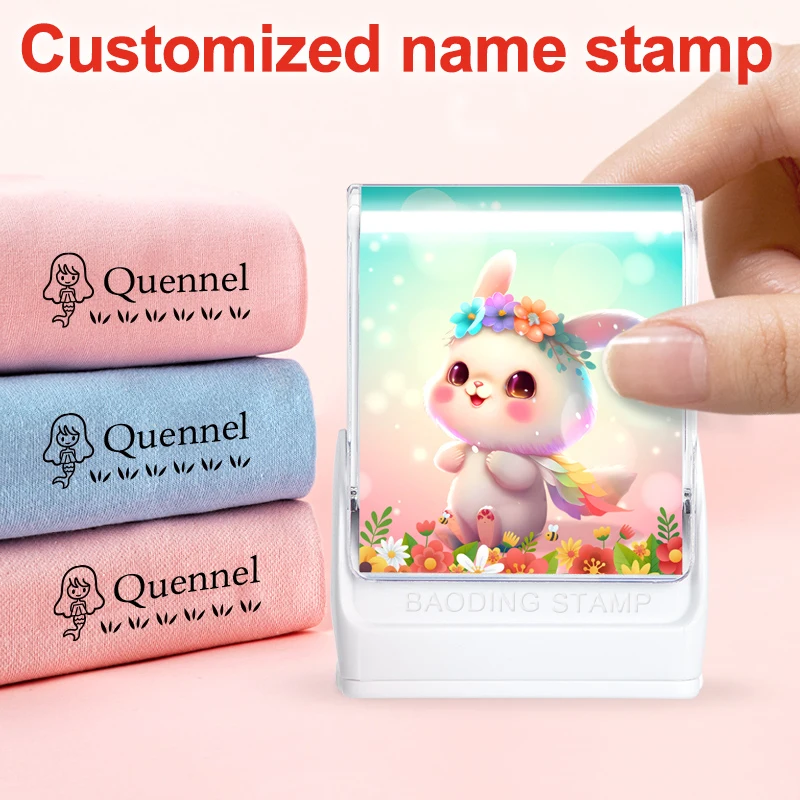 

Персонализированный штамп с именем для школы - водонепроницаемая печать на заказ, портативные и прочные, невыцветающие чернила для детских принадлежностей и подарков