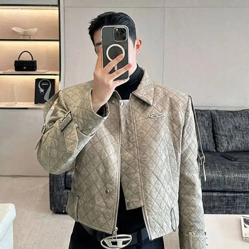 سترة قصيرة مبطنة بالقطن للرجال من SYUHGFA ، معطف شعرية من الماس ، ملابس على الموضة الكورية ، الربيع ، من من من القطن