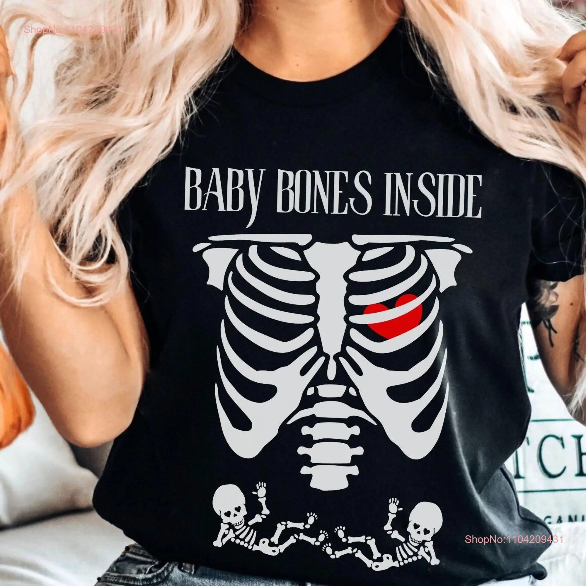 Skeleton T Shirt Matching Couples Pregnancy Reveal Funny Baby Announcement Halloween Maternity PregnanT New Twins Mom To Be