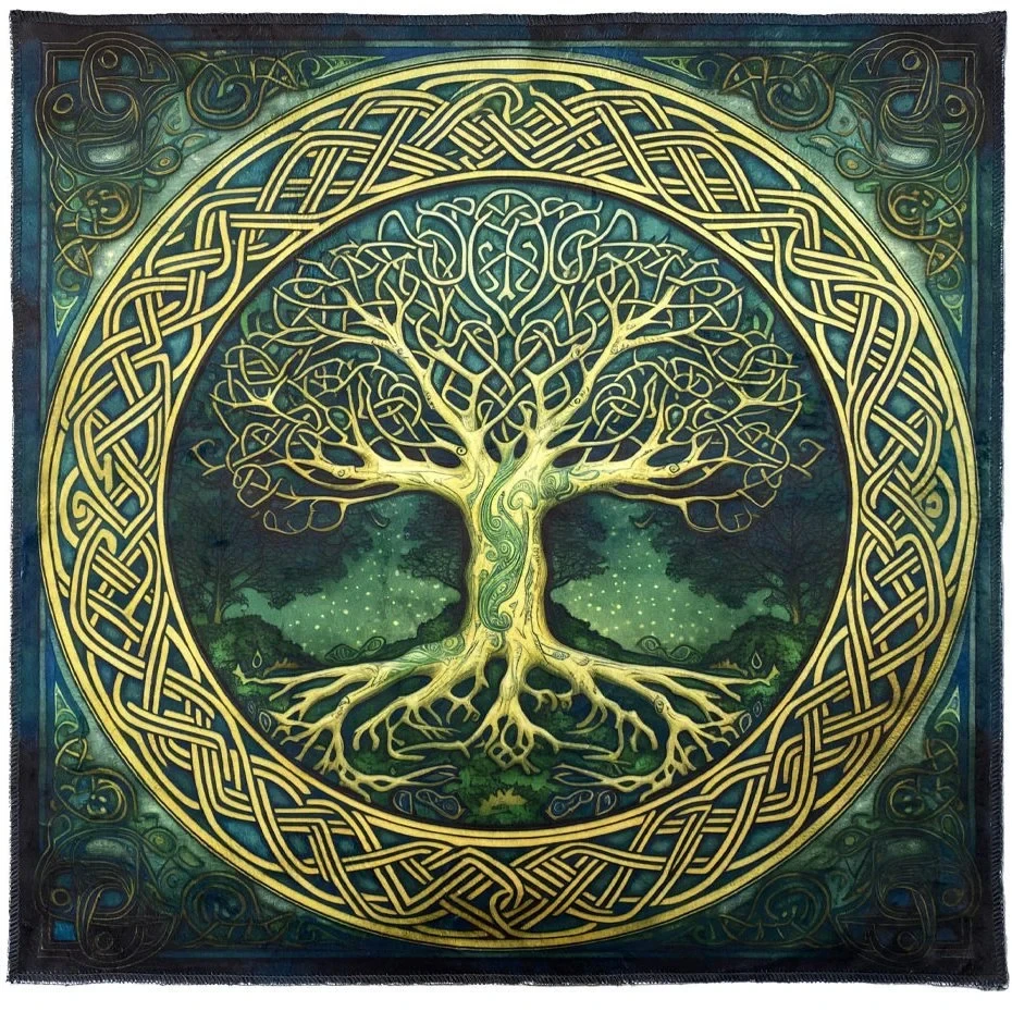 VIKAMA Tree of Life Tarot Tablecloth Celtic Pattern Ritual Cloth Mysterious Witch Wind Divination Table Bro Brand Tablecloth
