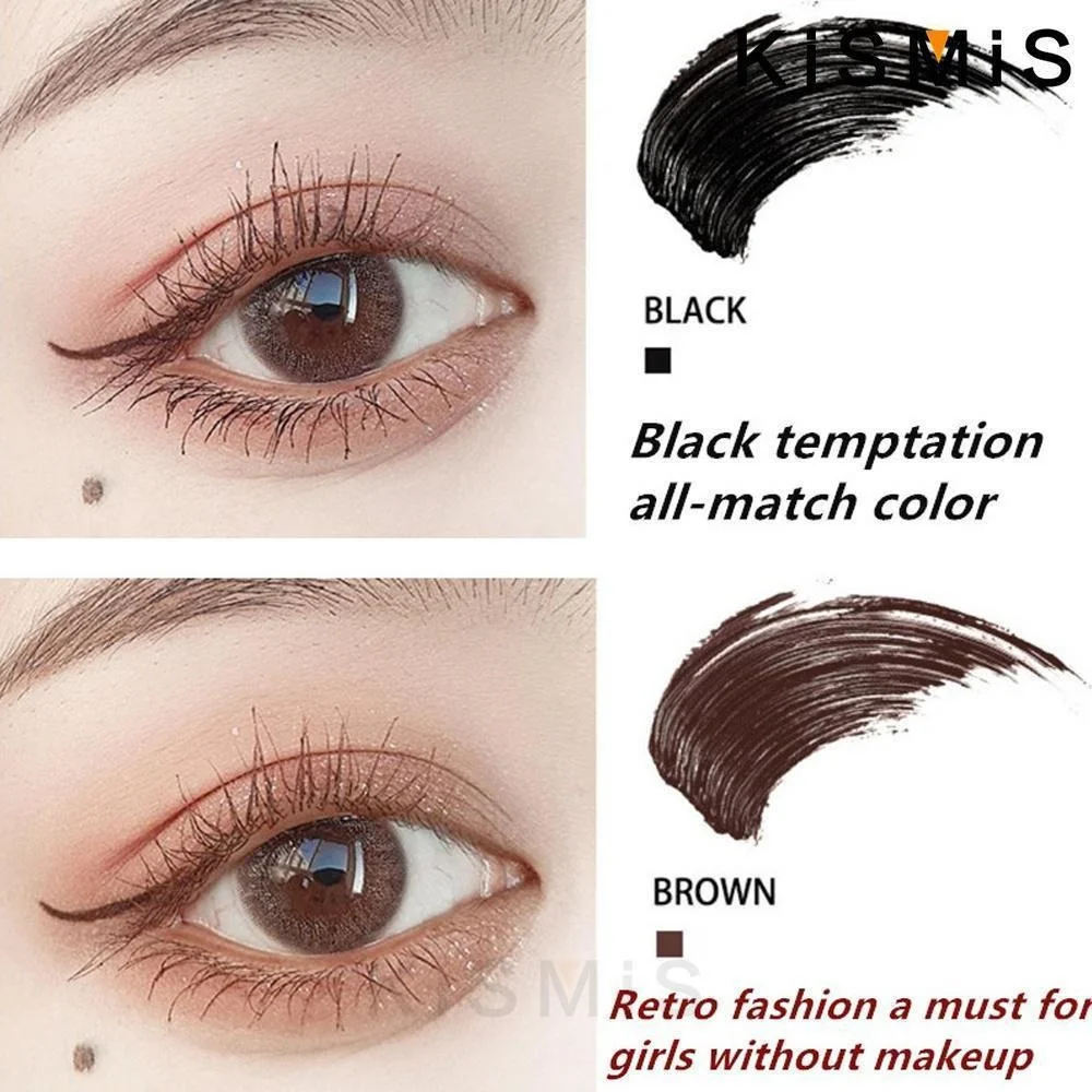 Mascara Ultra-fin à petite tête de brosse, allongeant les cils noirs 3D, Extension de cils, longue tenue, couleur noire