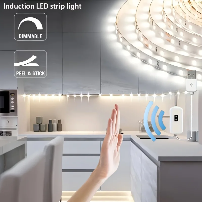 5V Motion sensor LED strip USB Adjustable brightness,flexible,Easy to install,suitable for living room,cupboard,bedroom Lighting
