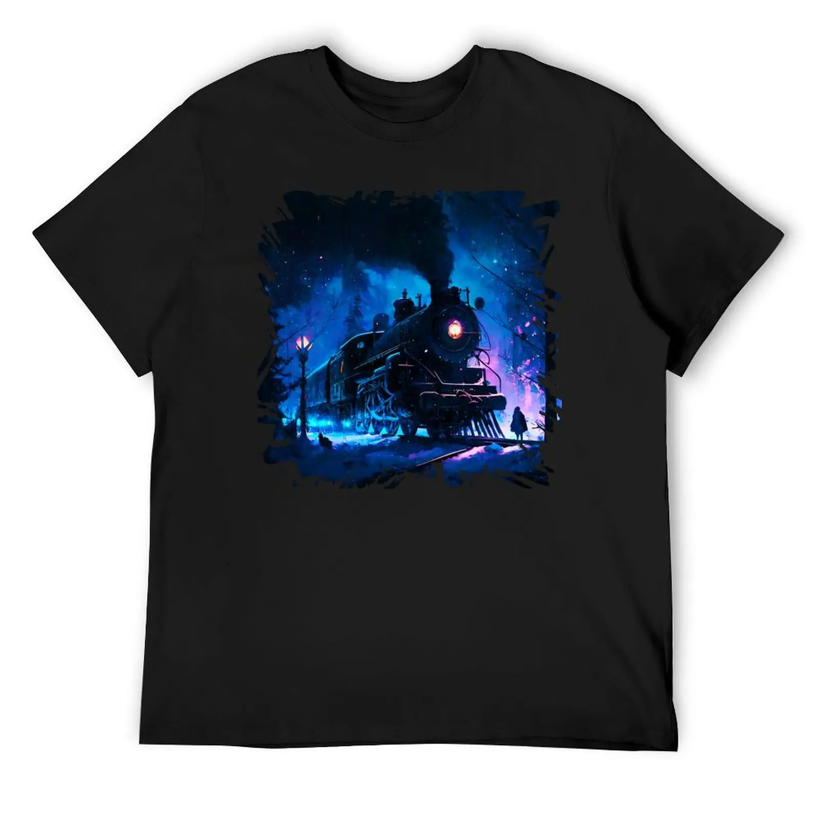 

Snowy Night Steam Train Enchantment T-Shirt Louboutins designer shirts Personalized t-shirt T-shirts for men cotton