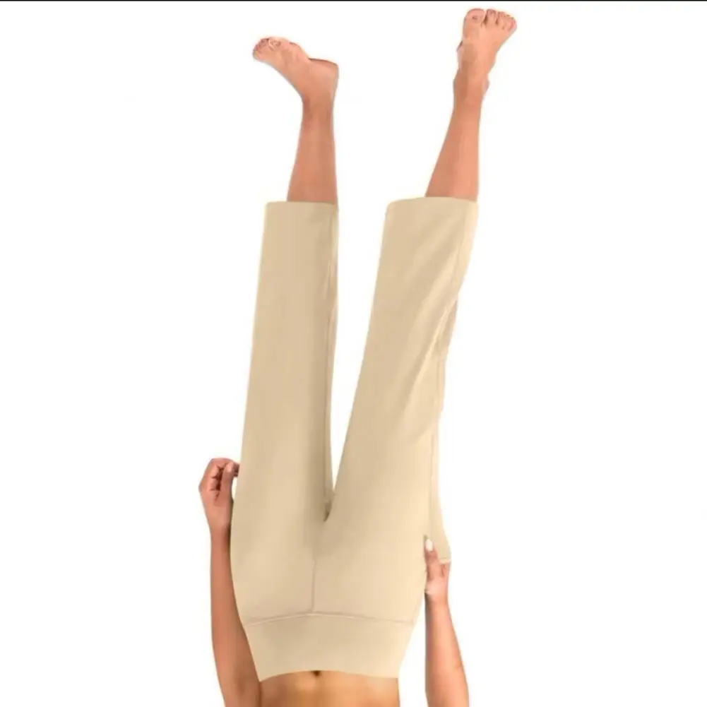 

Cropped Yoga Pants High Waist Straight Leg Cropped Pants Women’s High Waist Cropped Pants Wide Seam Stitching Belt Bottoms