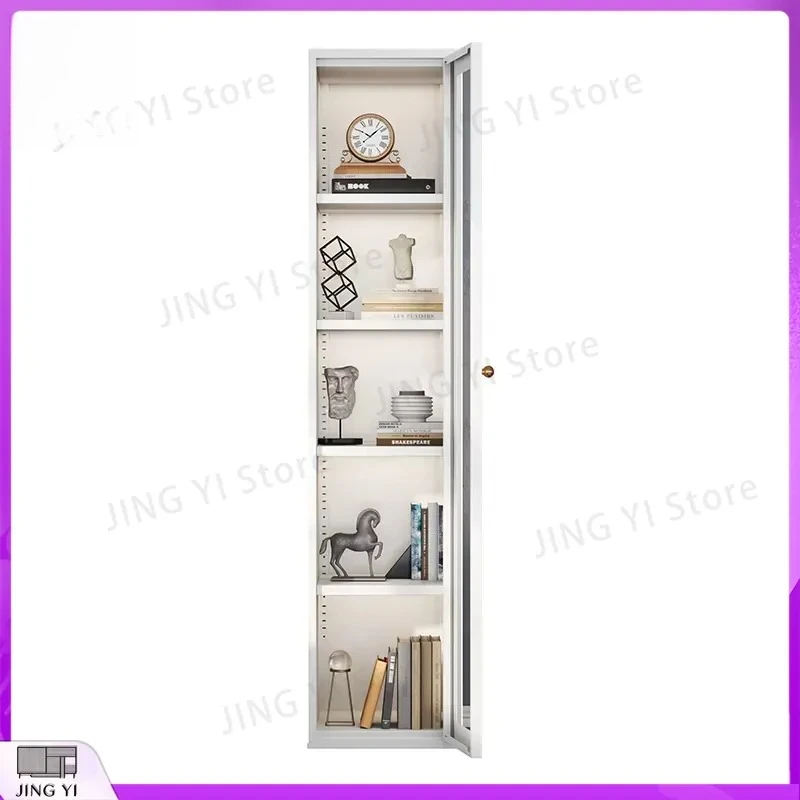 Kids Bookshelf with Tempered Safety Glass Corner LED Shelf for Bedroom Study Room Educational Book Storage Cabinet Display