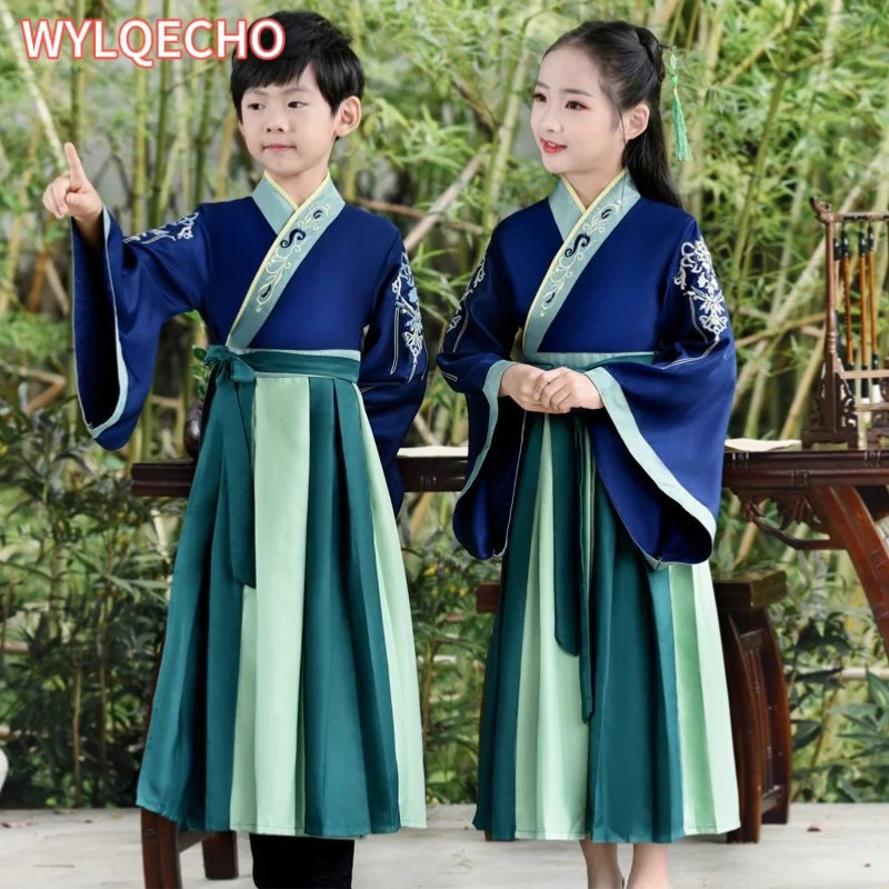 Boys Hanfu Stage Outfit Chinese Dress Baby Boy New Year Tang Suit Children Ancient Chinese Traditional Costume for Kids