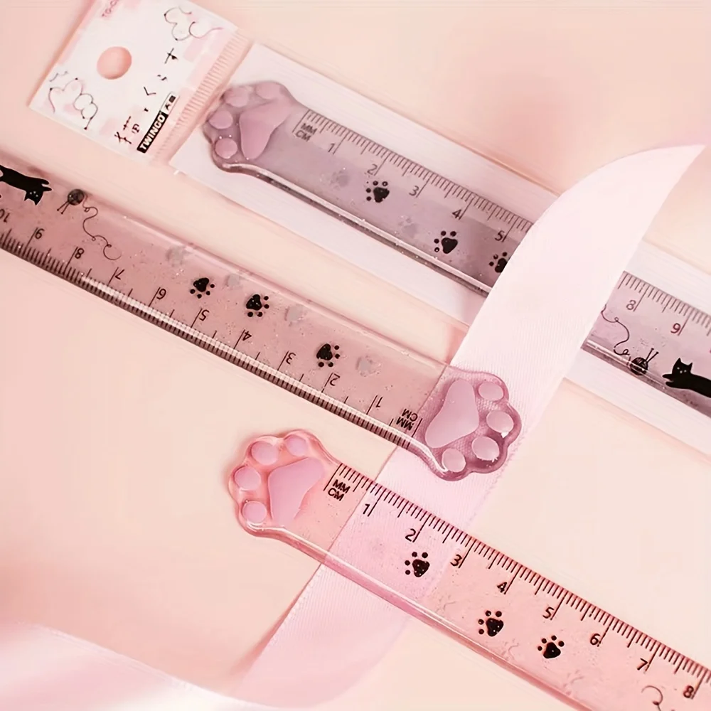 1pc Random Cat Claw Ruler for Student Creative Stationery Measuring