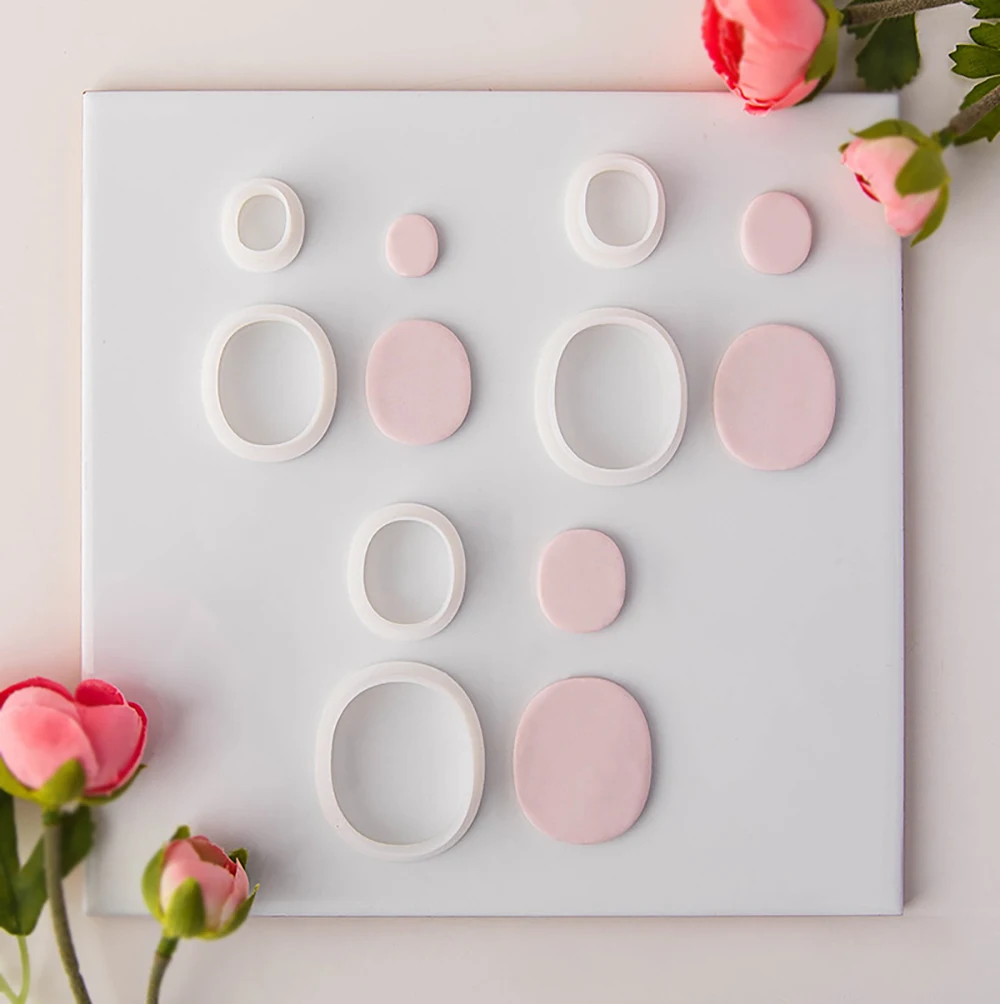 

6 шт., эллиптические фрезы для полимерной глины, сделай сам, тисненые изделия, серьги из керамической глины, ювелирные изделия, инструменты для подвески