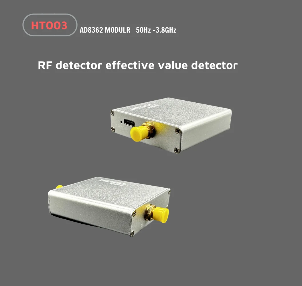 HTOOL HT003 Log Power Detector 1M-8GHz 70dB Input -52 dBm ~ +8dBm Measure and Control Power Aluminum Alloy Shield Case