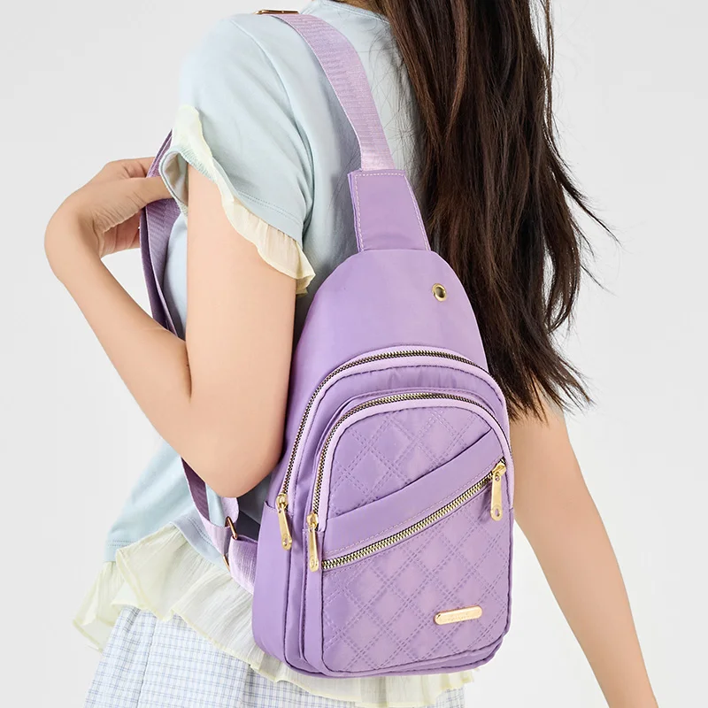 

Leisure Chest Bag with Diamond Grid Stitching Design, Suitable for Daily Use, Travel, Outdoor Activities, Shoulder Bags, Etc
