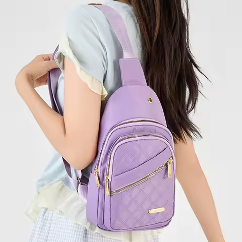 Leisure Chest Bag with Diamond Grid Stitching Design, Suitable for Daily Use, Travel, Outdoor Activities, Shoulder Bags, Etc