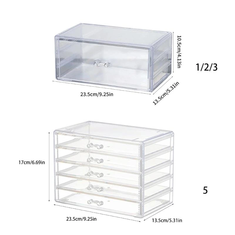 حاملي أدراج تخزين المكياج الأكريليون توفير المجوهرات والإكسسوارات