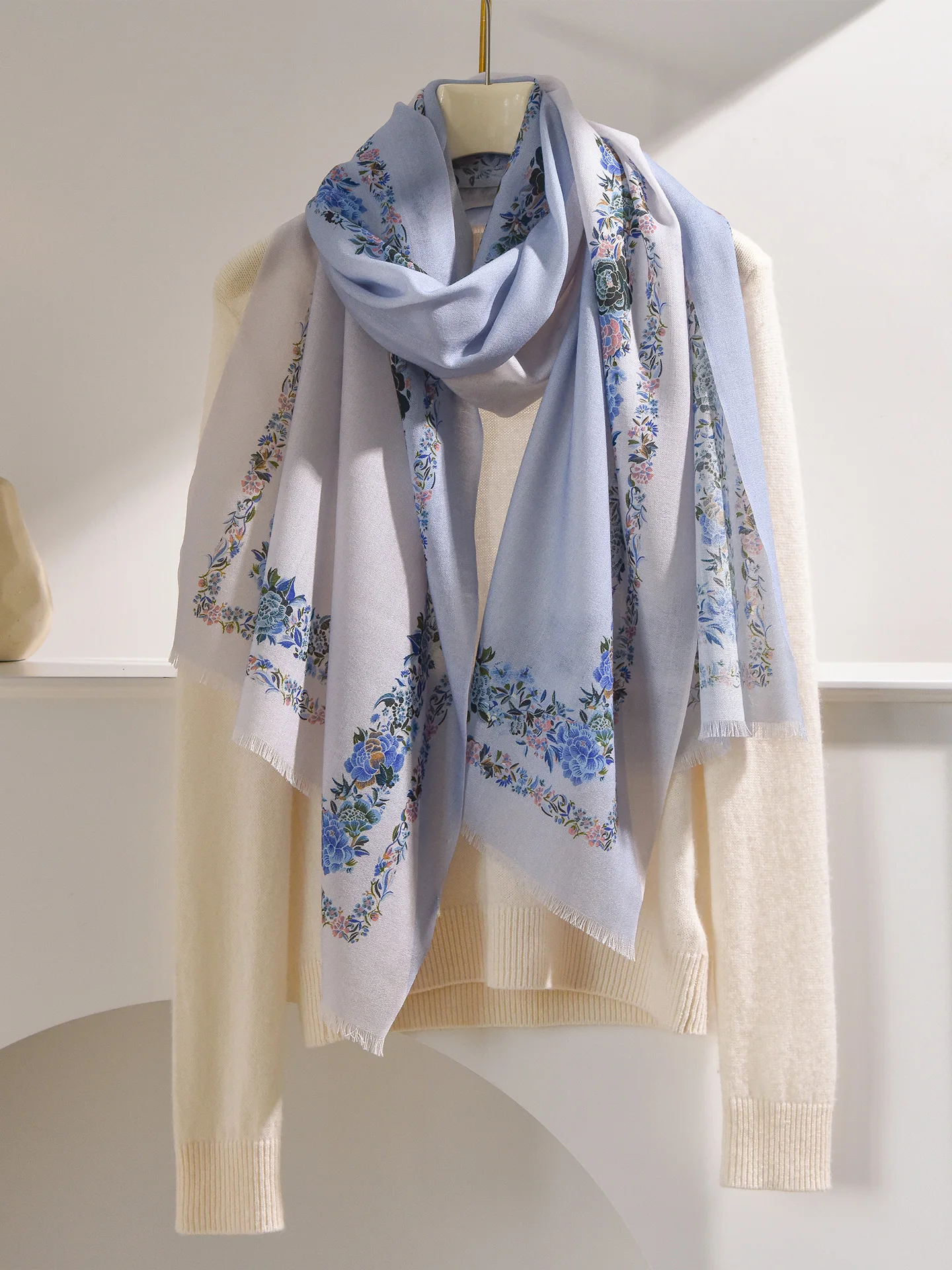 blue-pure-wool-scarf-women's-thin-color-blo-oulder-wrap-ne-protection-winter-spring-faionable-tassel-ethnic-sle-scarf