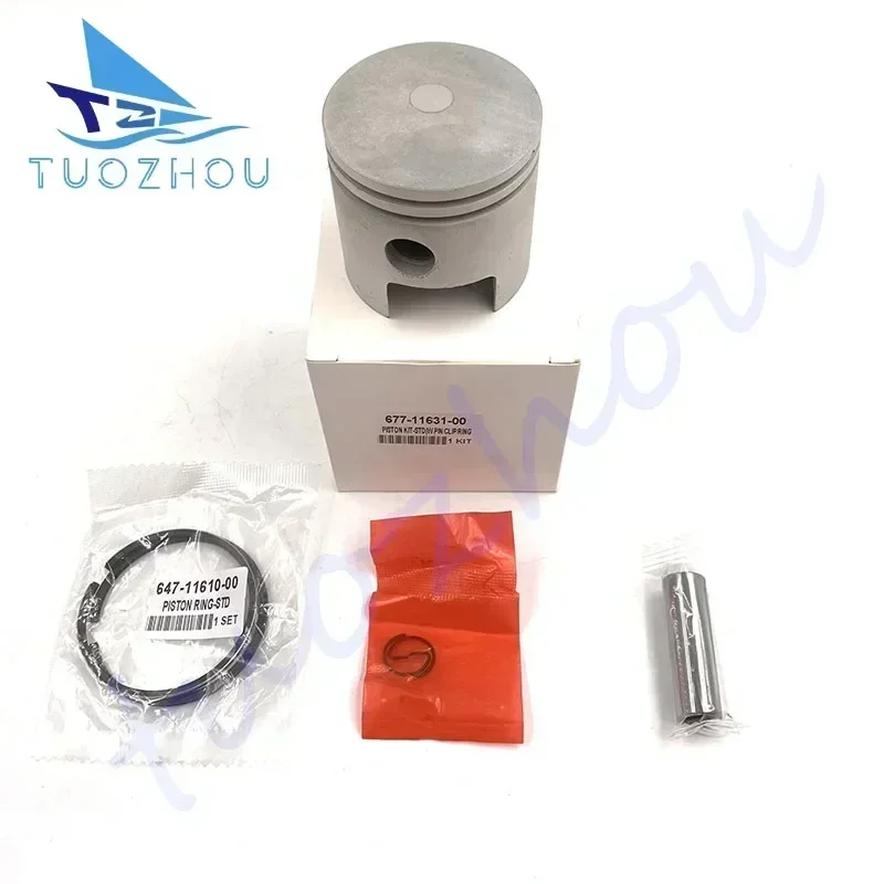 

For Yamaha Outboard Motor 2T 5D E8D Diameter：50MM 677-11631-00 Boat Accessories 677-11631 Piston Set