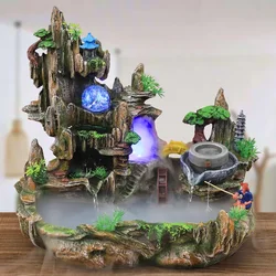 Mountain View Rockery Fountain circolazione dell'acqua piccolo acquario giardino Bonsai decorazione Lucky Feng Shui Ornaments