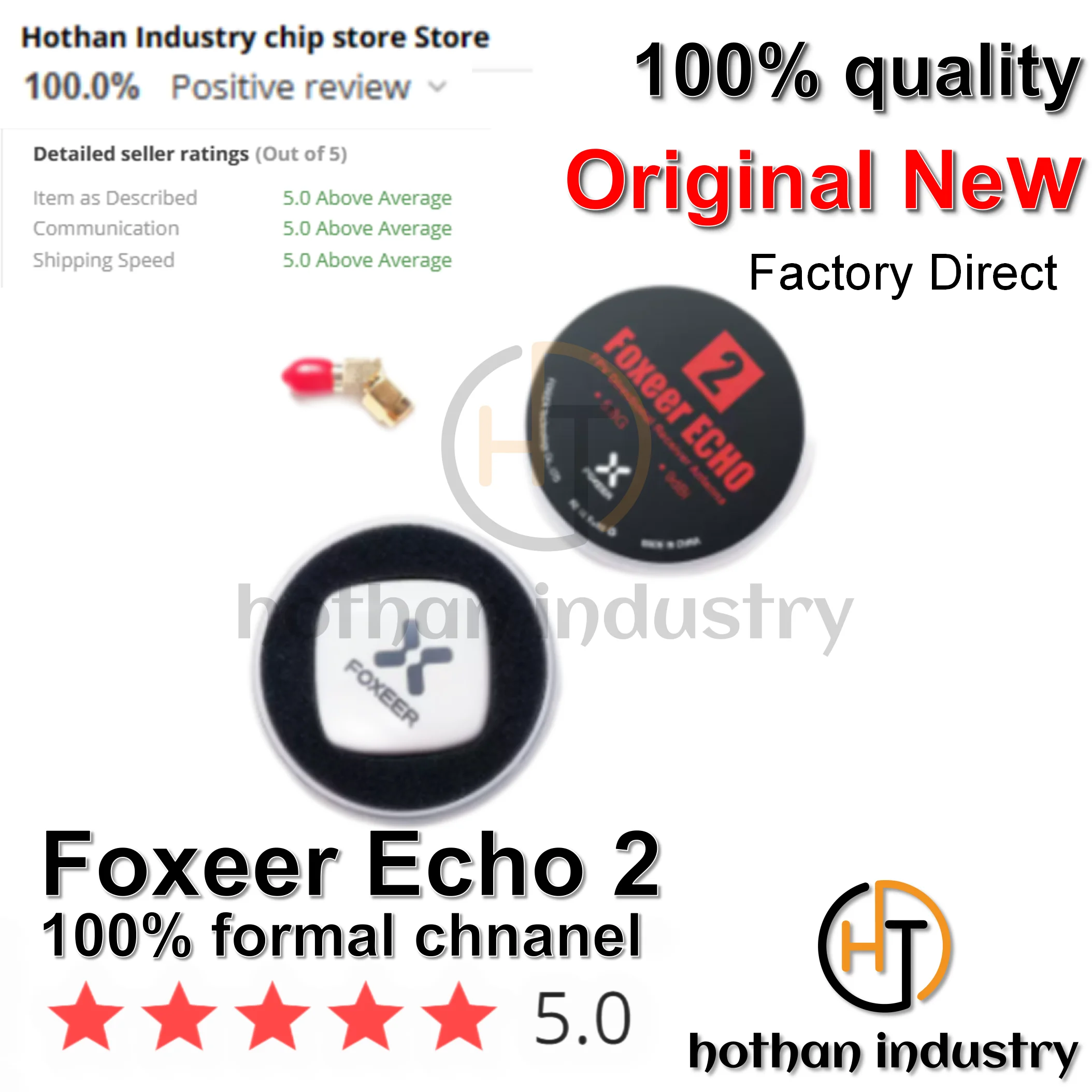 (1PCS) 100% NEW Foxeer Echo 2 Patch Antenna 9dBi 5.8GHz RHCP LHCP SMA Mini FPV Antenna for Racing Drone