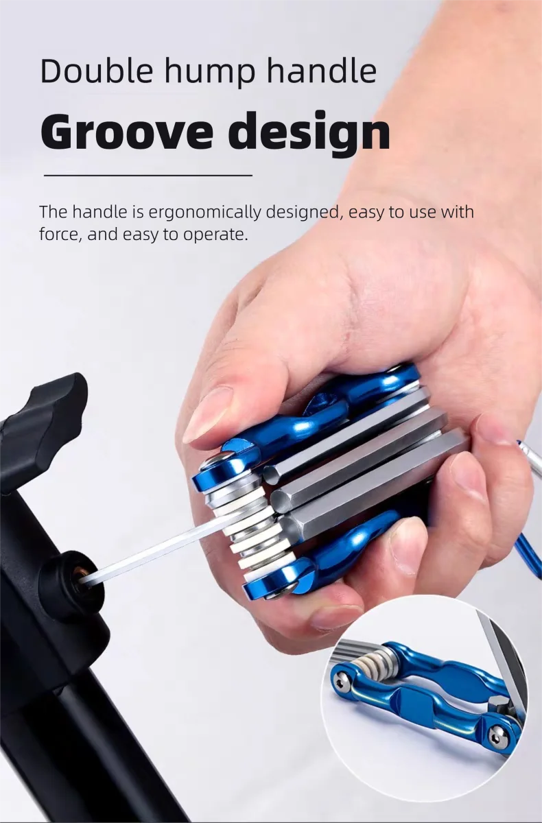 Foldable hex socket wrench tool set, plum blossom screwdriver, multi-functional portable hexagonal wrench.