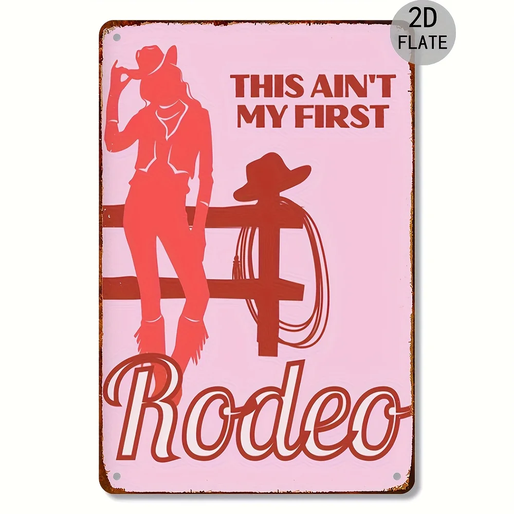 1pc Retro Western Cowgirl Metal Wall Art Sign | Vintage 