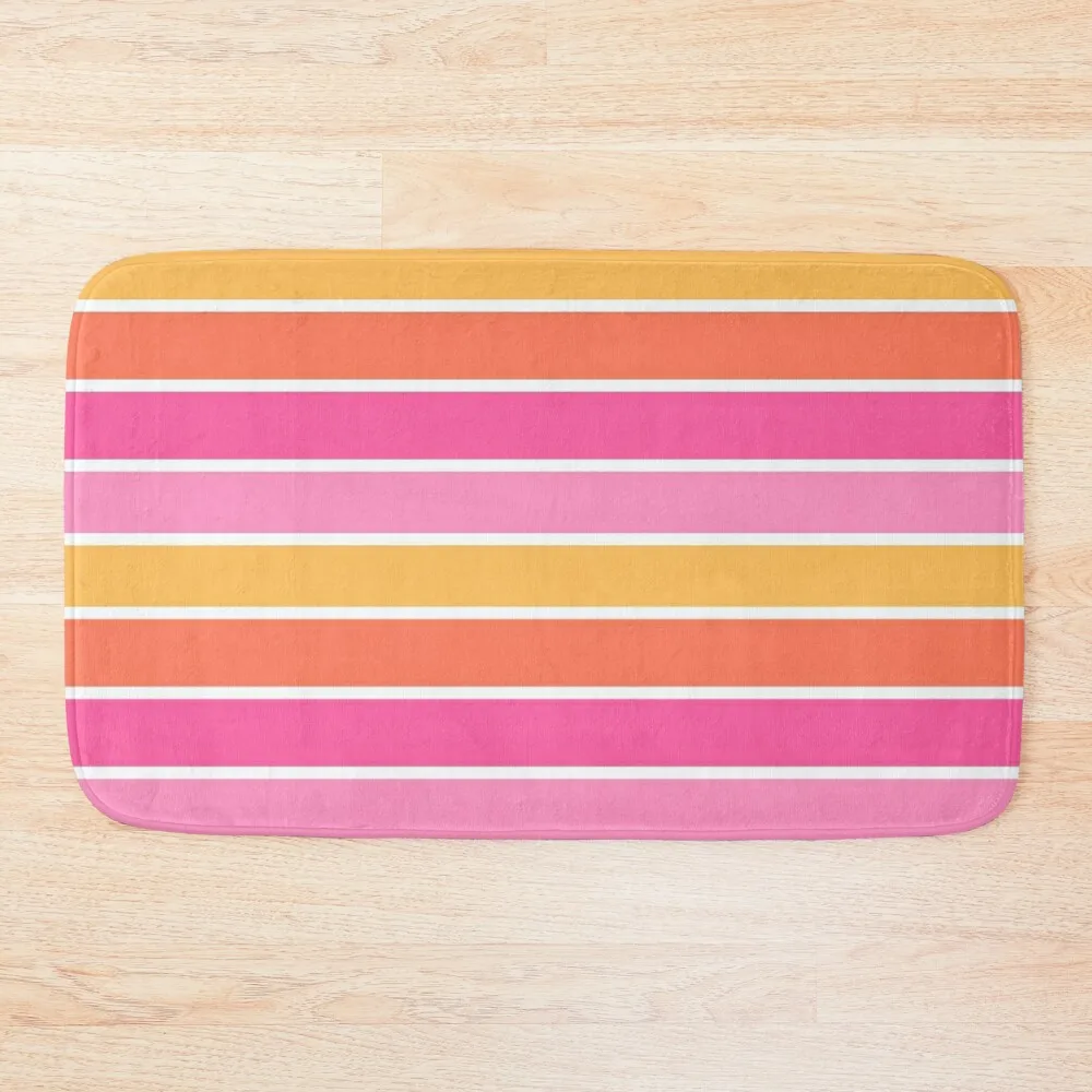 

Fruit Salad Stripes - Horizontal Bath Mat Bathroom Accessories Sets Luxury Bathroom Carpet Mat