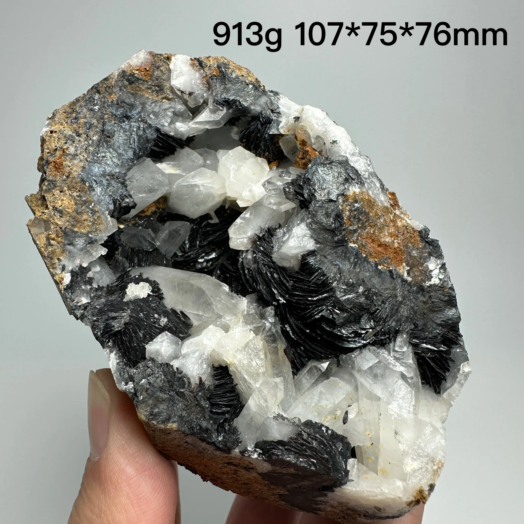 Natural Raw Specularite Mineral Specimen Specular Hematite Crystal Quartz Symbiosis Healing Stone Home Decor