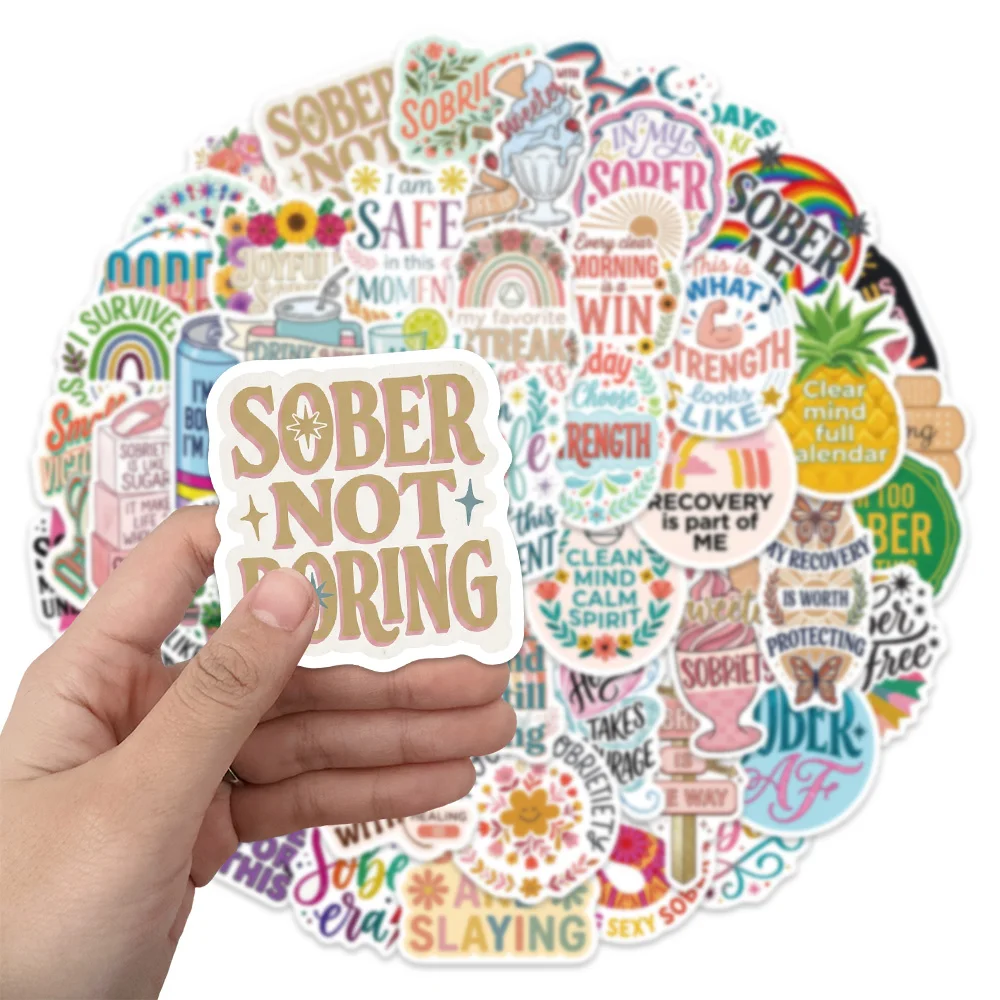 50PCS Alcohol Abstinence Encouragement Fun Graffiti Stickers DIY Phone Cases, Postcards, Luggage, Notebook Speakers Stickers